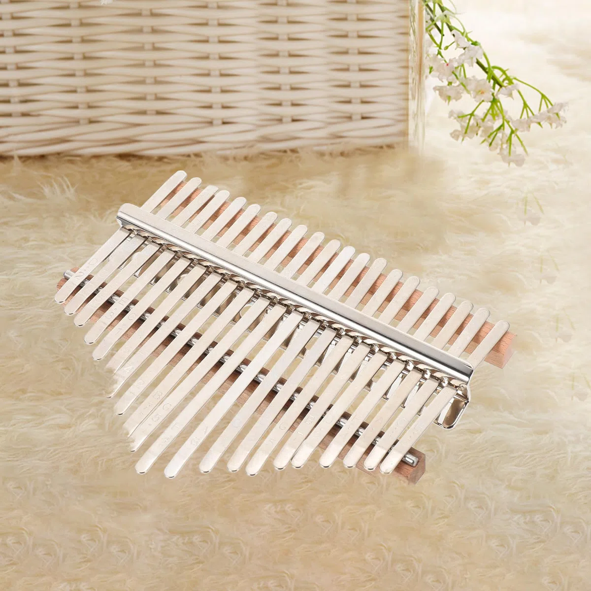 21 töniges Kalimba Zubehörset Selbstgemacht Daumenklavier Bausatz mit Holztasten und Kalimbabrücke für Musikinstrumente