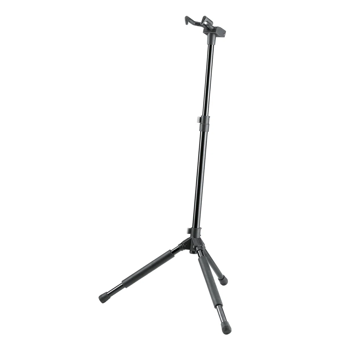 K&M 17670 Gitarrenständer Memphis Pro Schwarz - Höhe von 55 bis 100 cm verstellbar - patentiertes Einhängesystem, Stahl