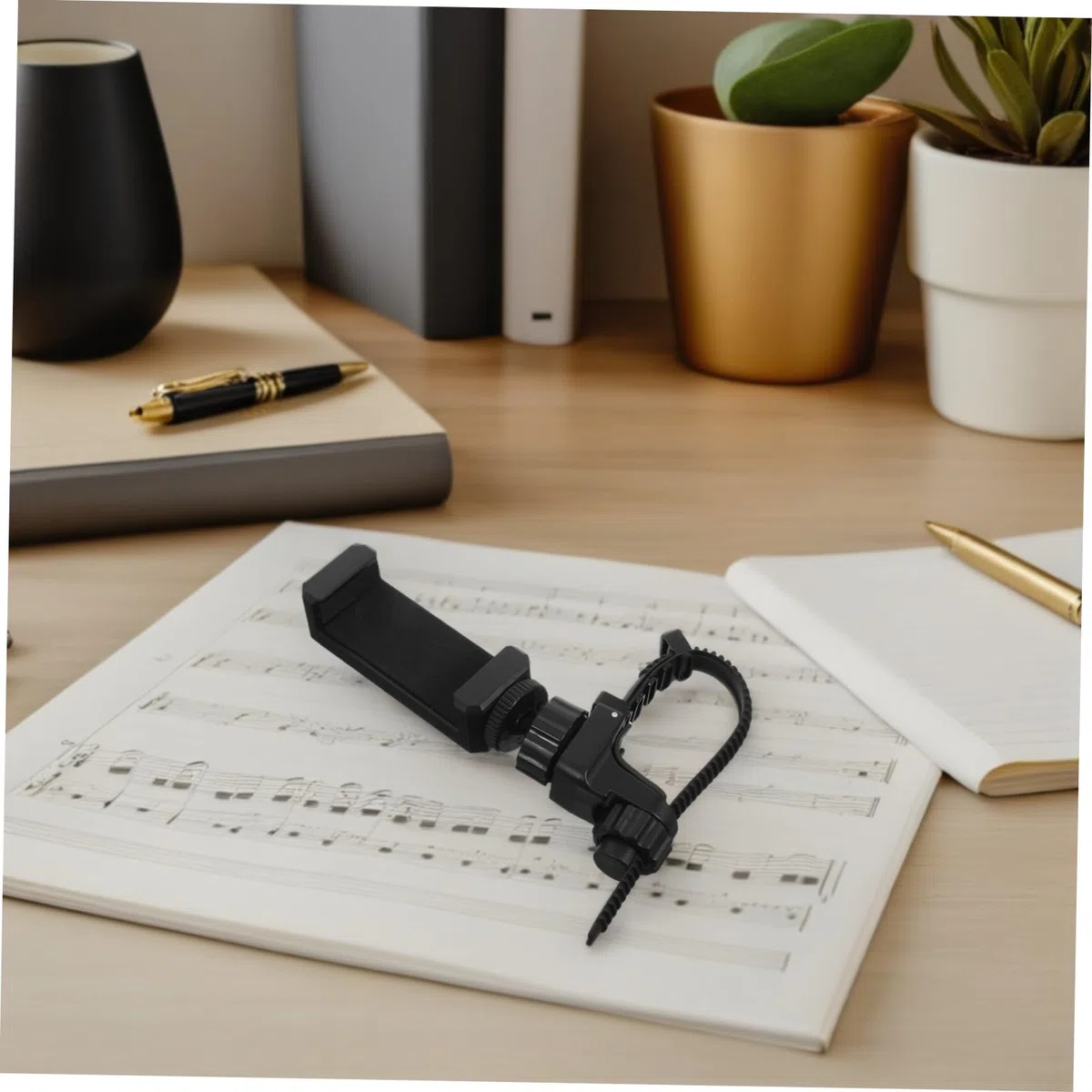 FRCOLOR Handyhalterung für Musikinstrumente aus Metall Tragbar und Freihändig für Trompete und Waldhorn für Outdoor Veranstaltungen und Probenräume in Schwarz