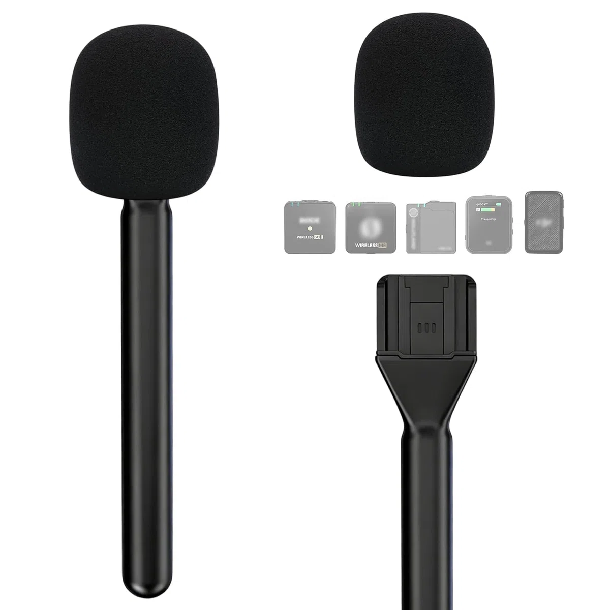 Interview Handmikrofon Adapter für DJI Mic Mini,mit Mikrofonpopschutz Mikrofonhalter Griff für Wireless Interview Lavalier Mikrofon für Osmo Pocket 3/Hollyland Lark M1/Synco Boya