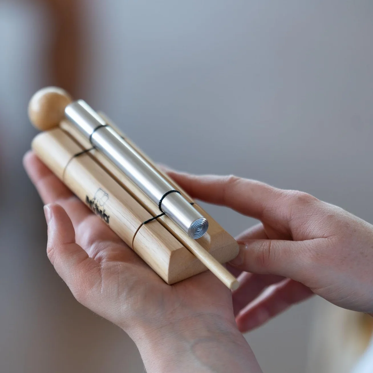 Nino Percussion Energy Chimes Musikinstrument – Klein – inklusive Schlägel – für Kinder ab 3 Jahren – Holz und Aluminium, Natur (NINO579S)