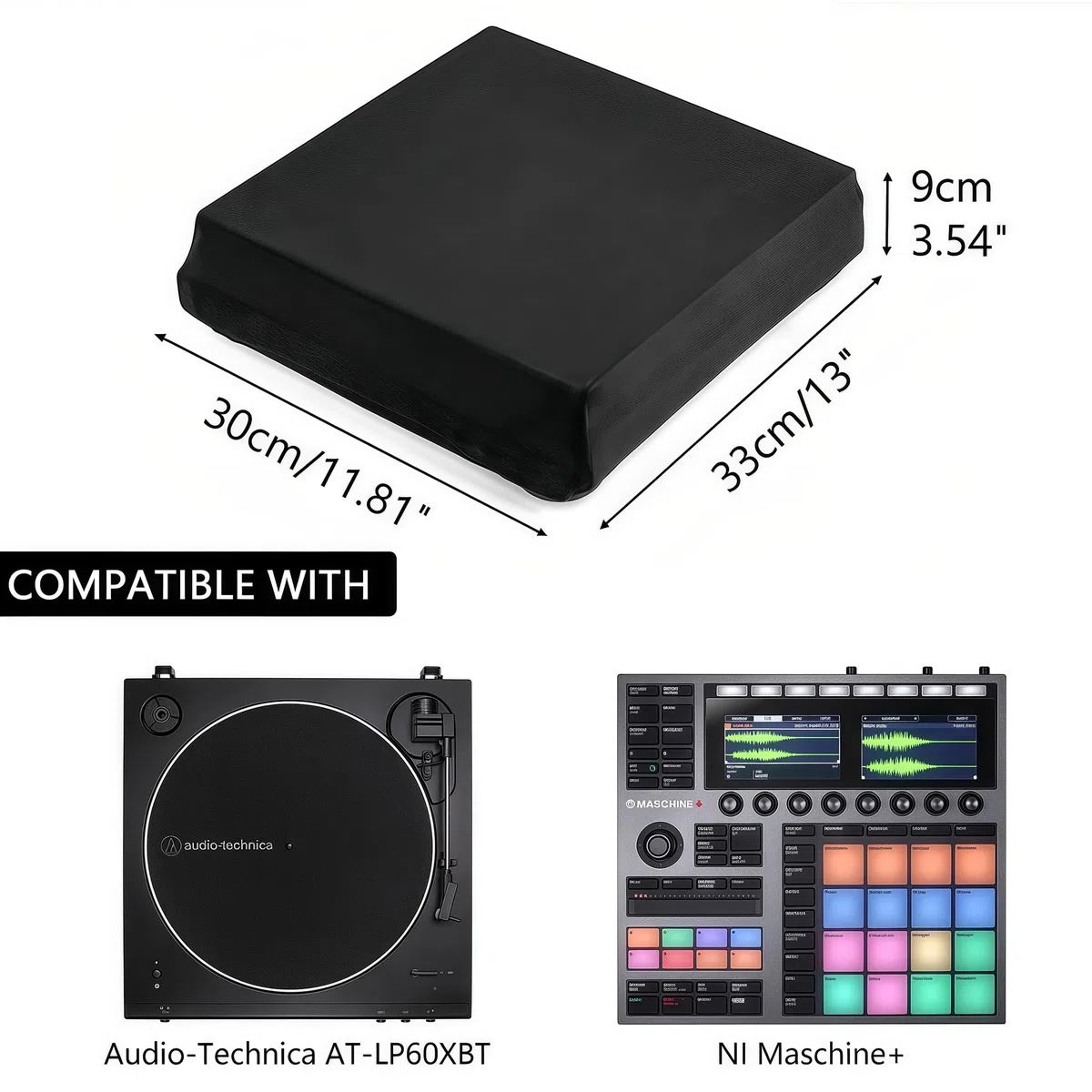 Musiin Staubschutz für Audiogeräte kompatibel mit Audio-Technica AT-LP60XBT, NI Maschine+, weiches Samtmaterial, staub- und haarfest