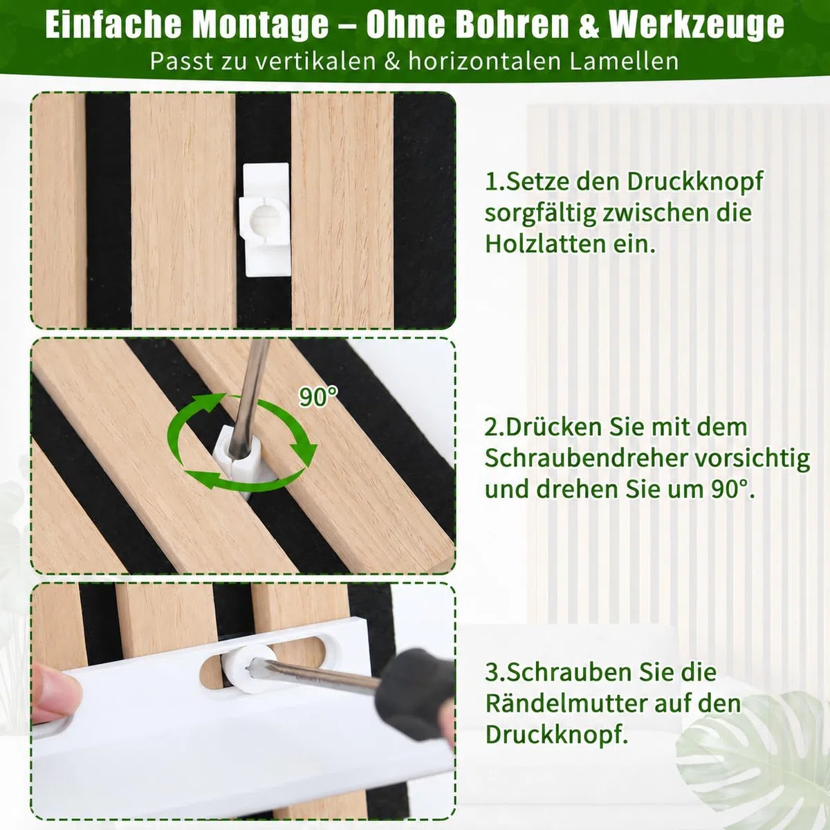 Regal für Akustikpaneele - 2er Set Zubehör Akustikpaneele Ohne Bohren für Vertikale Horizontale Paneele Platzsparendes Wandregal Weiß für Wohnzimmer, Schlafzimmer, Büro, Küche