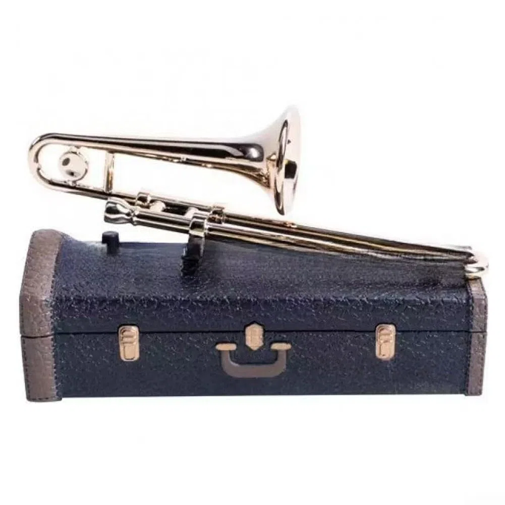 Sad Posaune Spieluhr Neuheit Geschenke Handgefertigte Kunststoff Posaune geformt Musikdekoration für Geburtstag Hochzeit Jahrestag 10 cm (A)