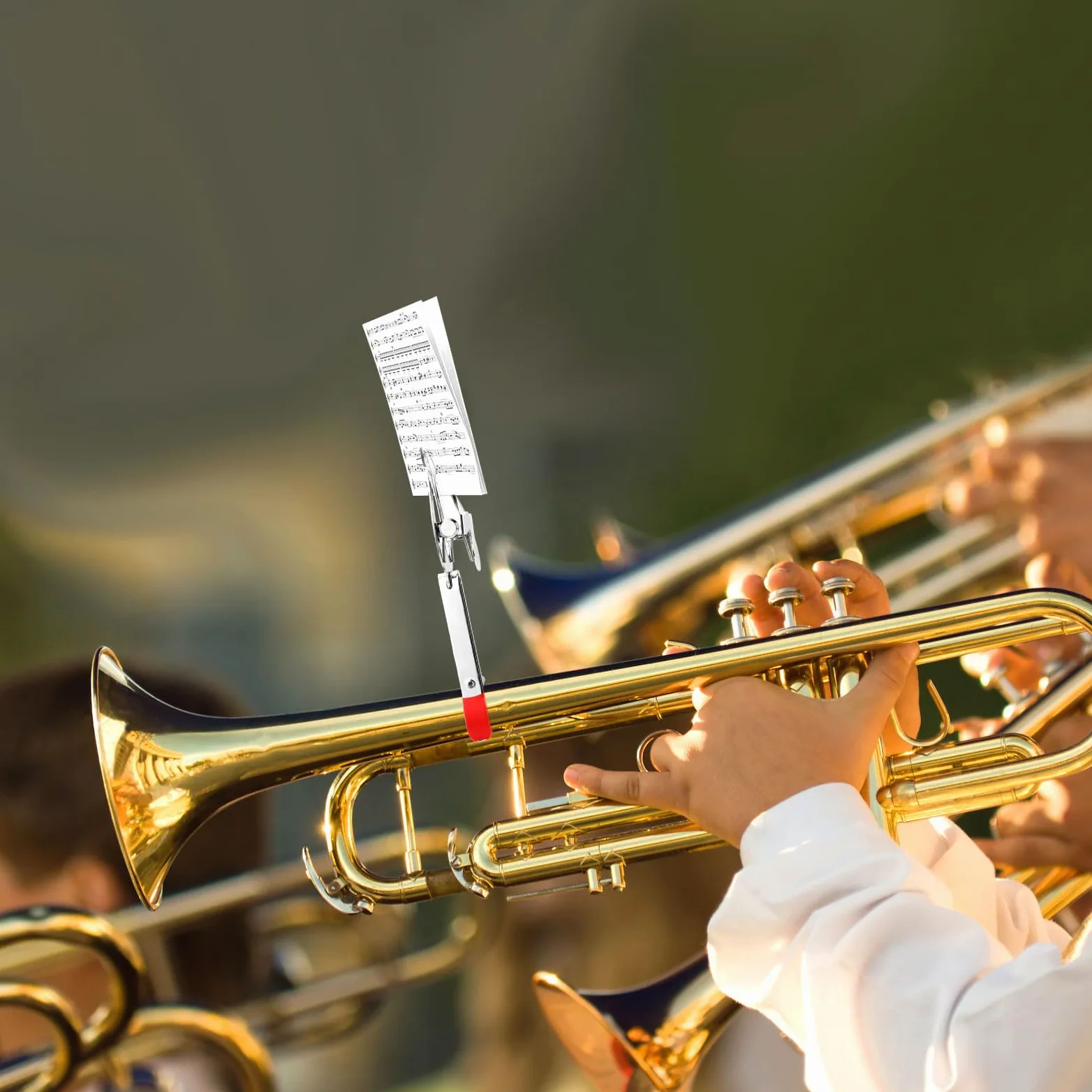2stk Marschgabel Clip für Trompeten, 14x5,3x2 cm Notenklammer für Trompeten-Marschgabel Leicht zum Anklemmen Musikclip Instrumentenzubehör zum Üben für Anfänger Marschkapelle