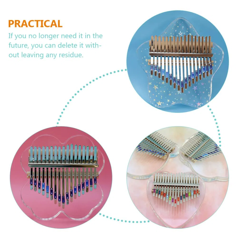FOMIYES Farbaufkleber Aufkleber 5 Stück Kalimba-Daumen-Klavieraufkleber Mit 17 Tasten Für Anfänger Kalimba-Notenaufkleber Kalimba-Lernaufkleber Farbige Aufkleber Mini-Zubehör