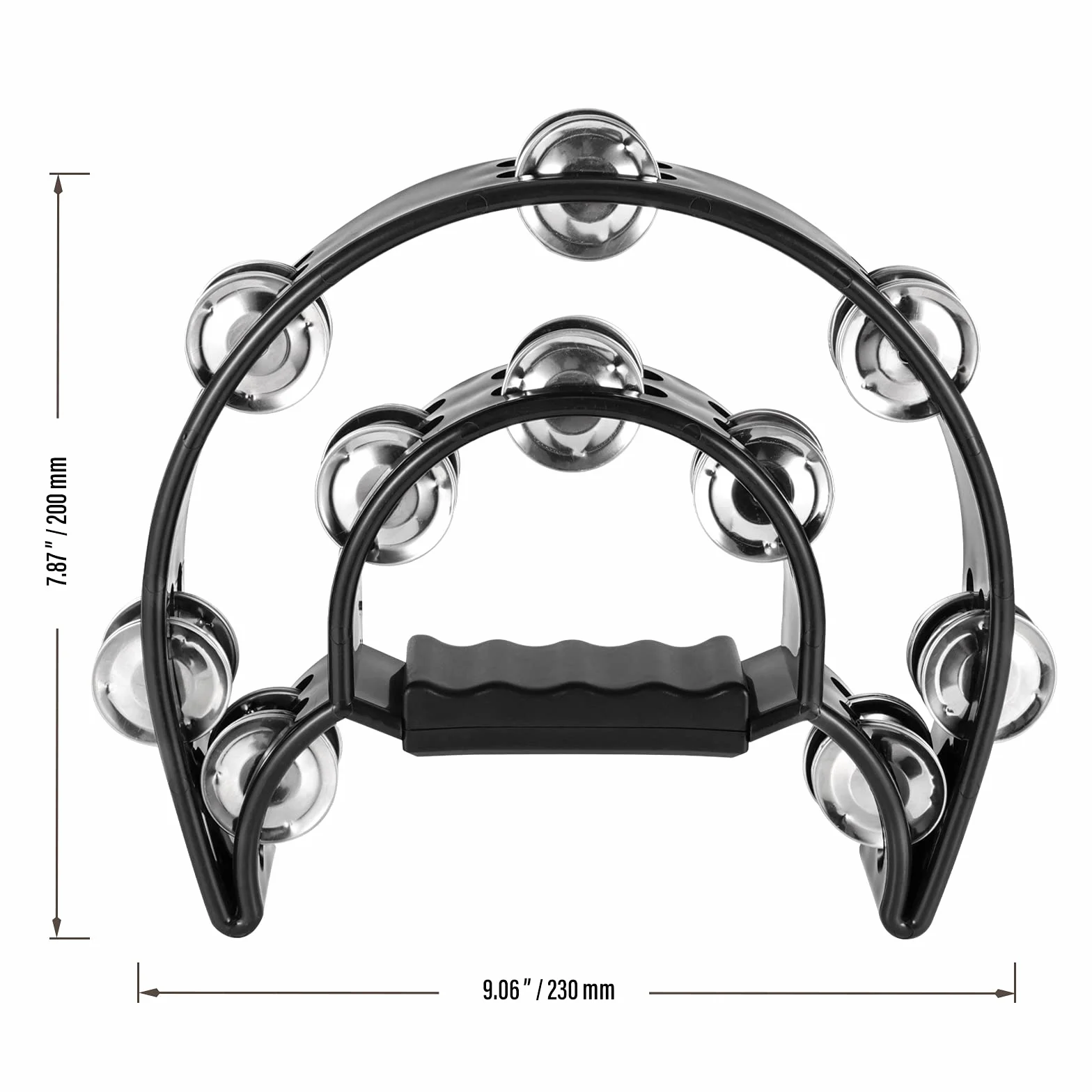 4er Set Tamburin, Plastik Tambourine mit Schellen Metall, Hand Tamburin Halbmond Tambourine Instrument für Rockmusik Musikunterricht und Gruppen
