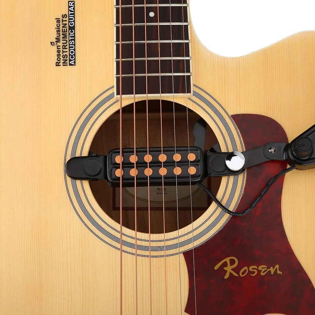 12 Loch Akustische Gitarren Tonabnehmer, Magnetic Pickup Transducer mit Volume Tone Tuner Kit für Akustikgitarre