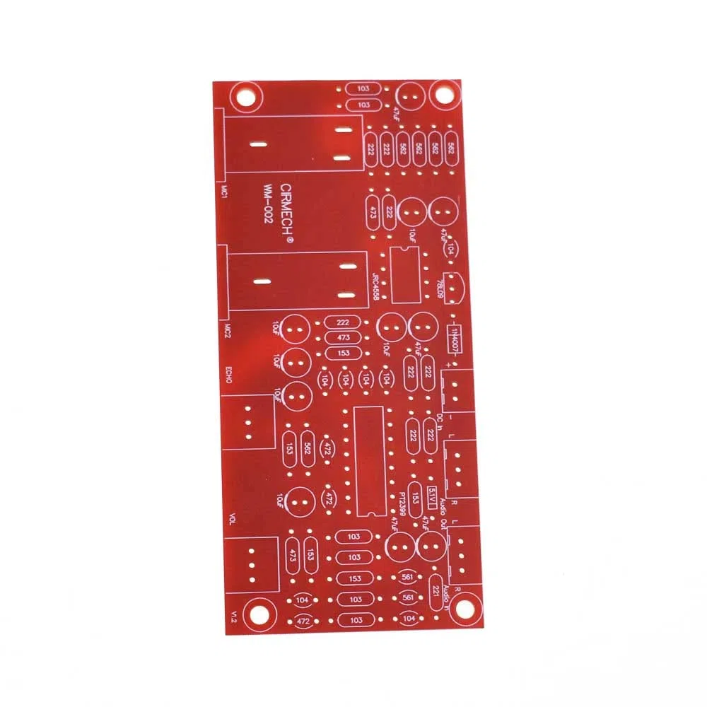 2Pcs PT2399 Digital Microphone Amplifier Board Karaoke Plate Reverb Preamplifier Reverberator Suite Components NE5532 DC 12V-24V