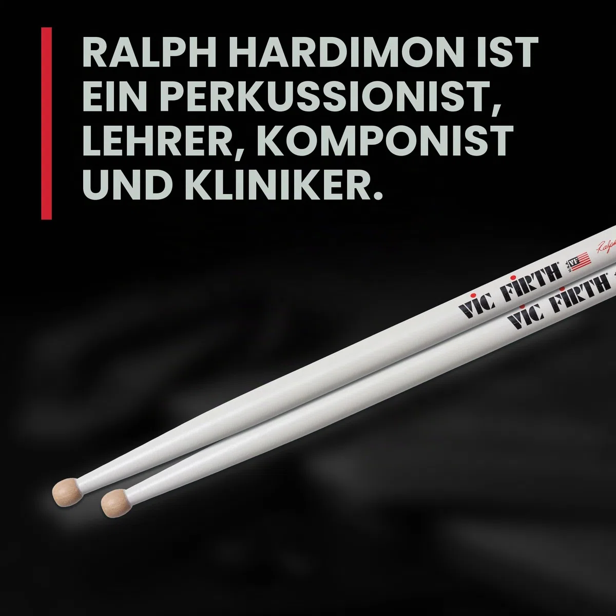 VIC FIRTH RH Drum-Stick "5A American Classic-Serie, Hickory,Wood-Tip"