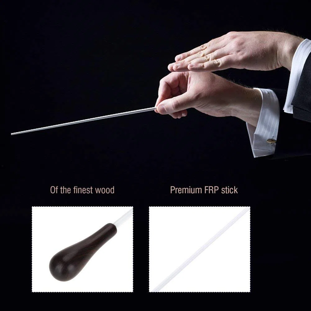 Dirigentenstab Aus Ebenholz Mit Angenehmem Holzgriff Und Metallspitze Für Chor Orchester Und Konzerte 38Cm
