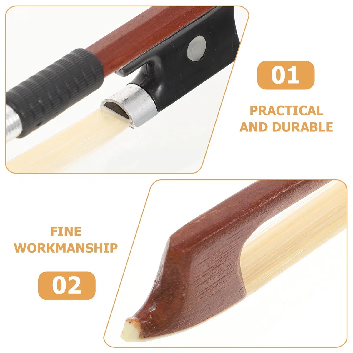 Vaguelly Professioneller Geigenbogen Aus Holz Mit Natürlichem Schachtelhalmhaar Für Violine 17.32 Zoll Ausgewogener Bogen Für Studenten Und Musiker