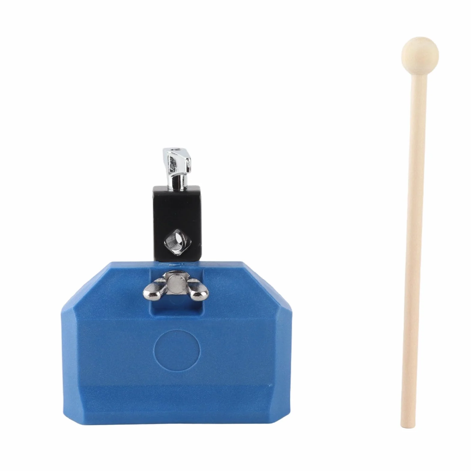 SEAFRONT Kuhglocke für Schlagzeug Verstellbare Halterung, Kunststoff Cowbell Rock mit Schraube für Schlagzeug Musikalischer Percussion Block, Latin Drum Instrument (Blau)