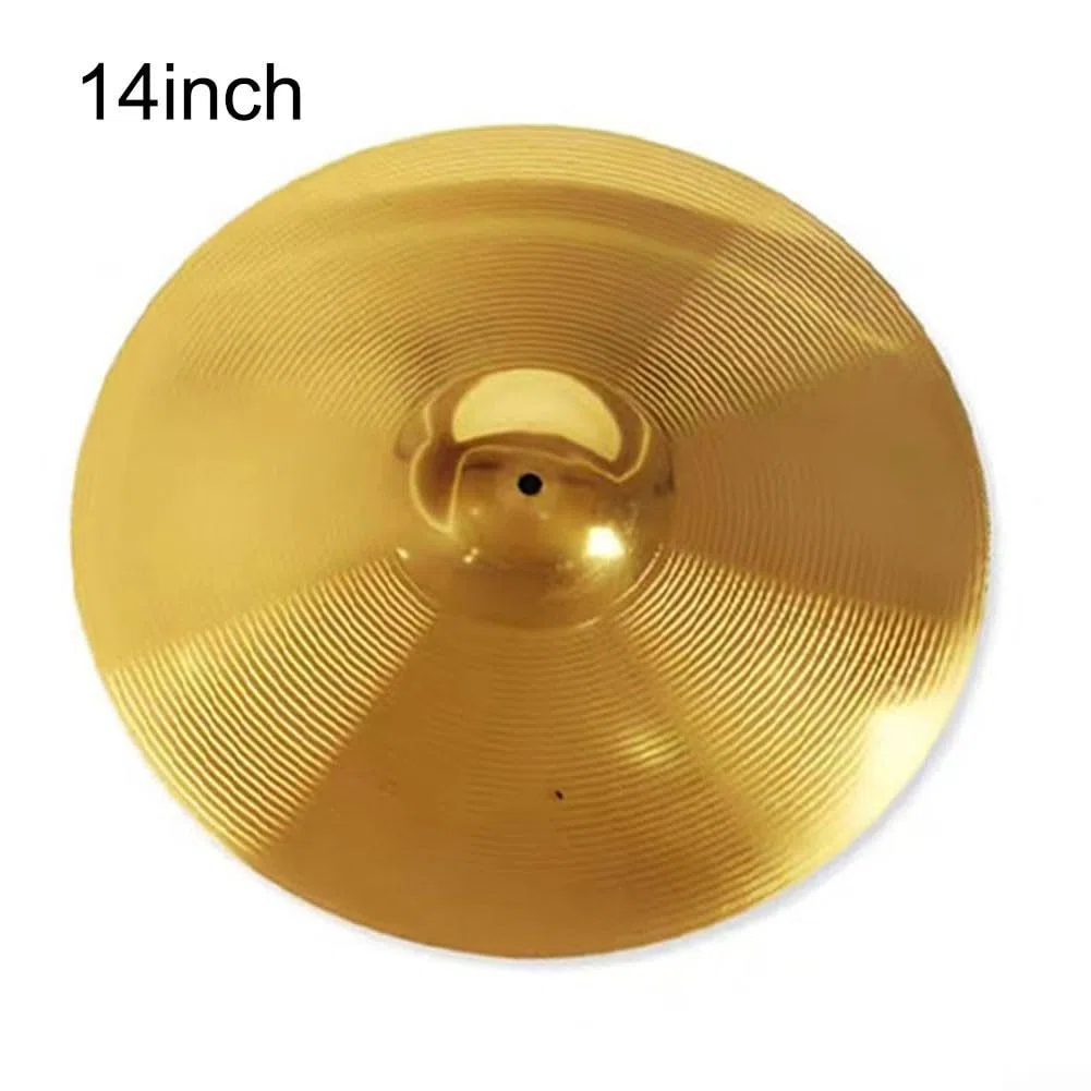 Goldene Messing-Becken für Schlagzeug-Set, Percussion, inkl. Splash Crash und Hi-Hat, in den Größen 6, 8, 10, 12, 14, 16 Zoll, für alle Schwierigkeitsstufen (35,6 cm)