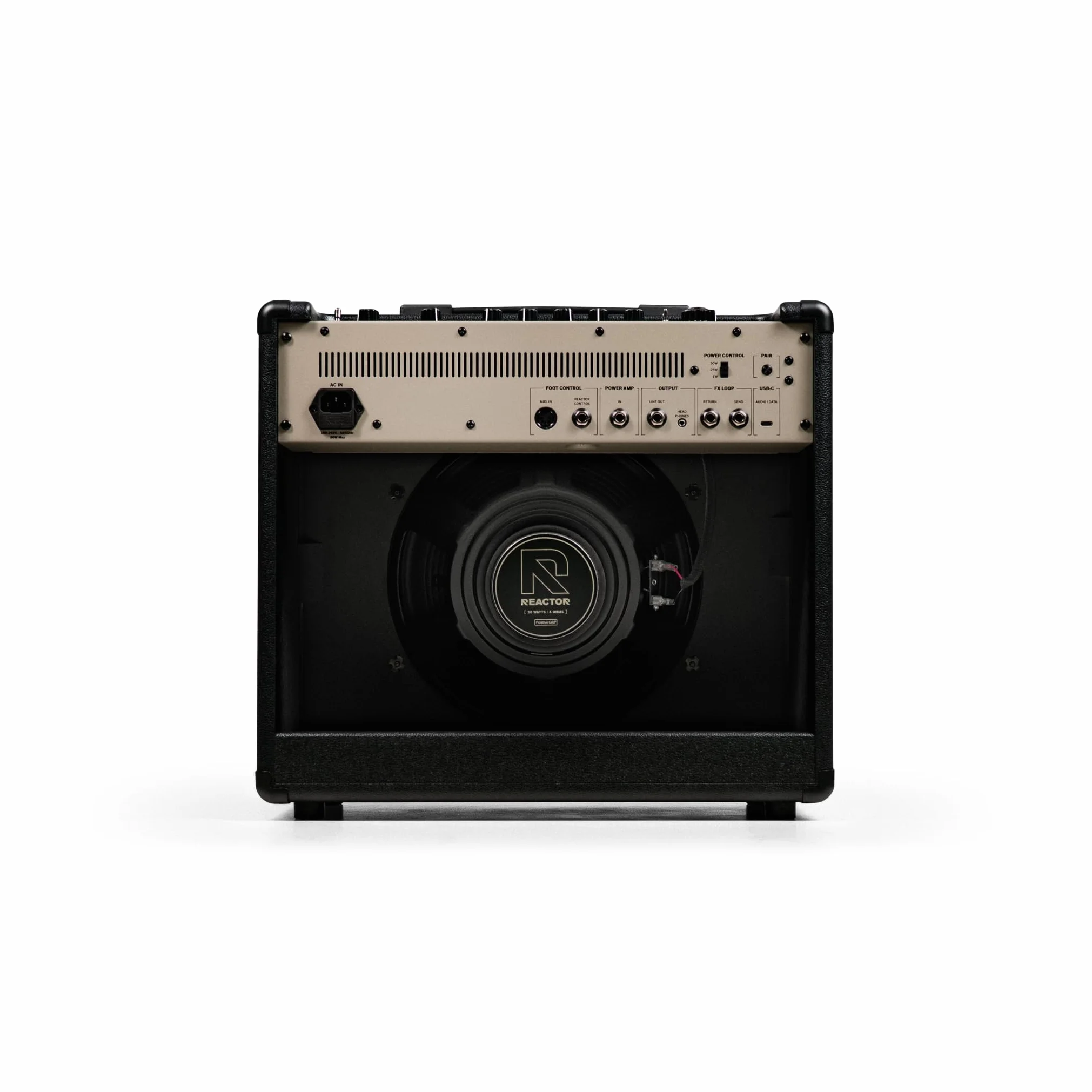 Positive Grid Reactor 50-Watt – Intelligenter Gitarren-Combo-Amp mit Amp Intelligence, Tone-Erstellung aus Prompts, Fotos & Audio, wählbarer Leistung und USB-Recording