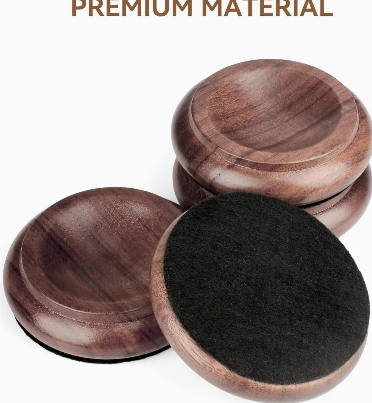 Klavierrollen-Becher, Möbelpolster, aufrechte Klavierrollen, Holzuntersetzer, Bodenschoner für Möbel, Bodenschoner (Walnut)