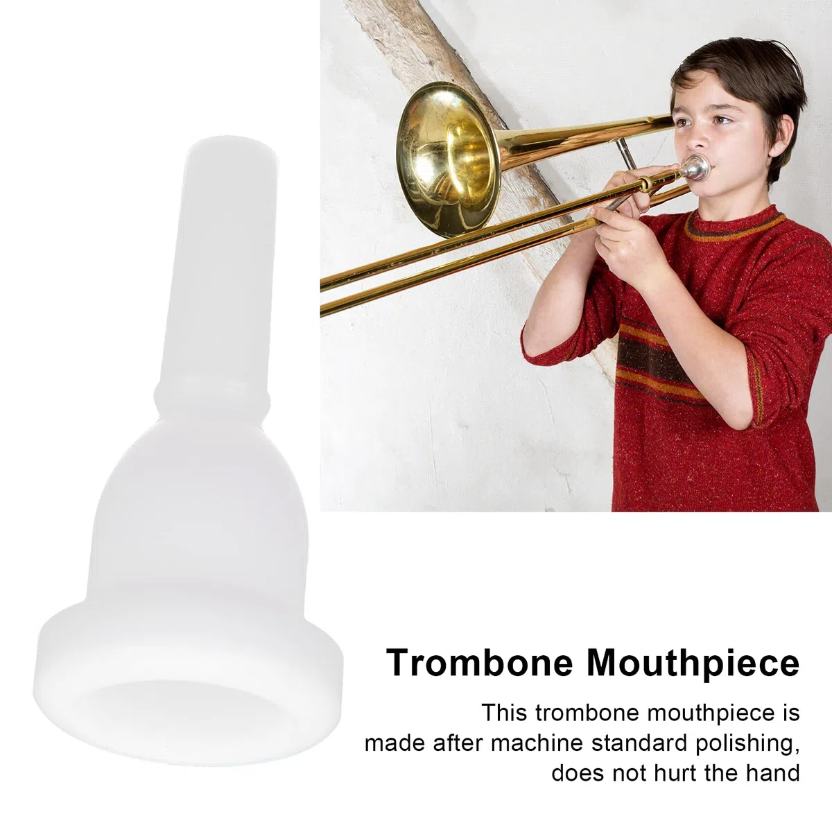 Mundstück für Tenorposaune, Langlebiges Hornmundstück aus ABS-Kunststoff, Ersatzzubehör für Blasinstrumente