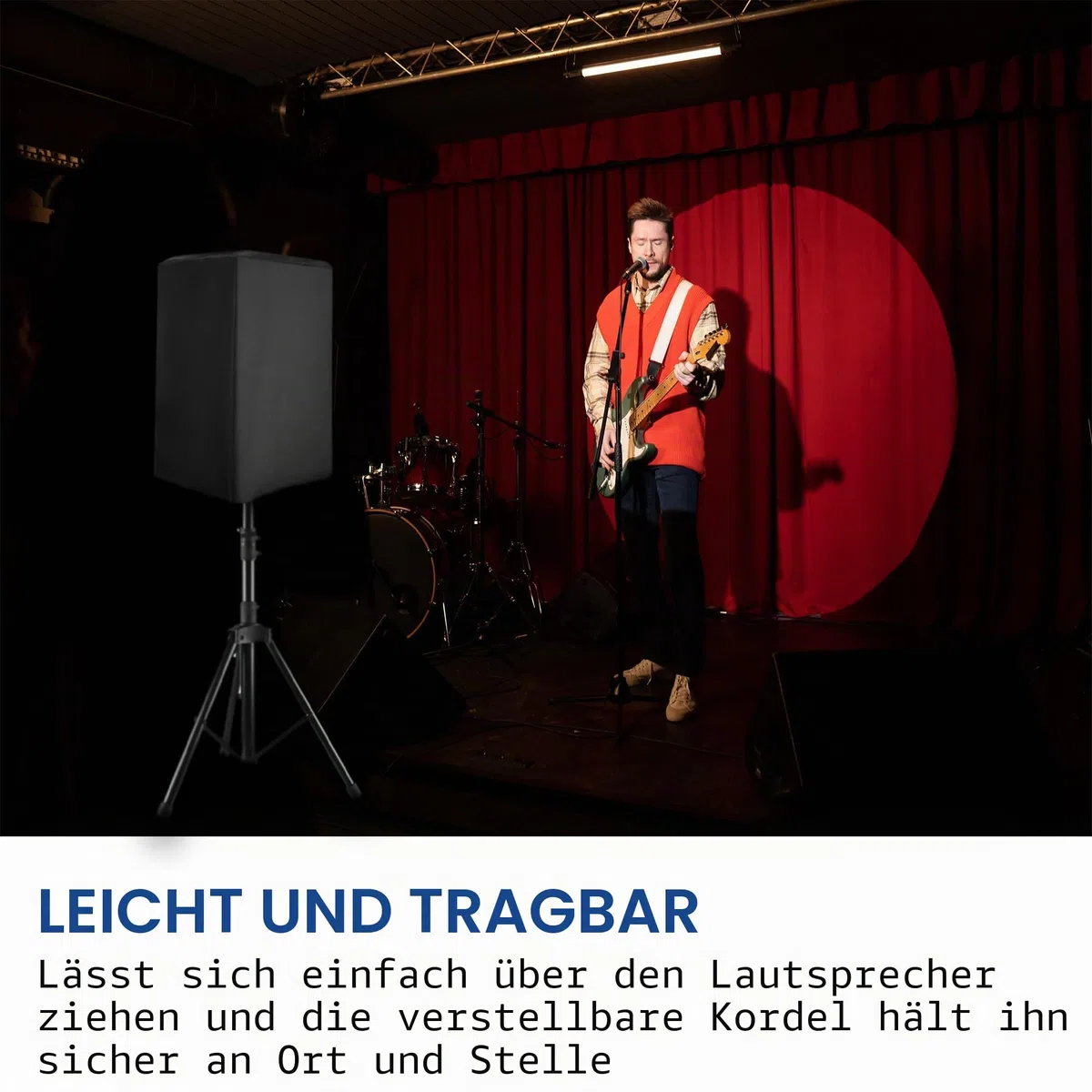 Musiin 12-Zoll-Lautsprecherhülle für den Außenbereich, wasserdichtes, UV-beständiges Oxford-Tuch, geeignet für aufrechte PA/DJ-Lautsprecher-Schutzhüllen (2 Packungen)