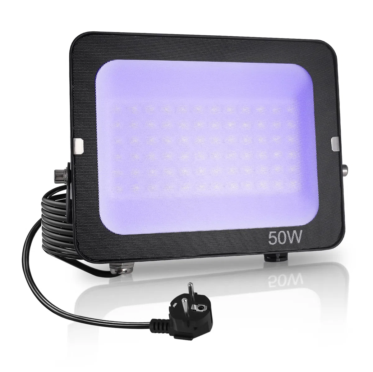 LED Schwarzlicht Strahler 50W,Fosingut UV Strahler Schwarzlichtlampe mit Stecker,IP65 Wasserdicht UV Fluter,395-400nm Partylicht Scheinwerfer für Körpermalerei,Neon/Glow Party,Halloween,Bühnen,Disco