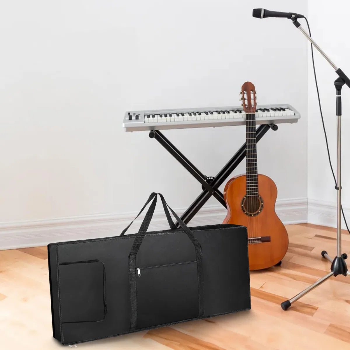 Lawei 61 Key Keyboard Tasche Keyboardtasche Tragbar Keyboard Piano Soft Bag Portable Wasserdicht Keyboard Tasche Gepolstert Gig Bag - 100 x 40 x 15cm, Schwarz