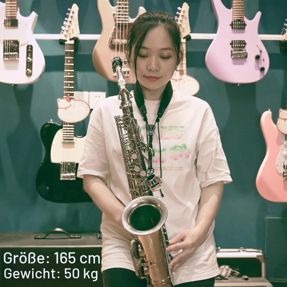 Rayzm Saxophongurt mit Metallhaken für Erwachsene und Kinder, Weich Gepolstert Verstellbarer Sax Halsschlaufe für Alt/Tenor/Sopran/Bariton Saxophone