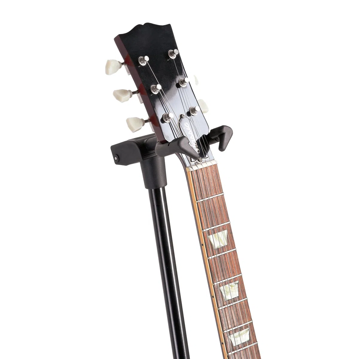 K&M 17670 Gitarrenständer Memphis Pro Schwarz - Höhe von 55 bis 100 cm verstellbar - patentiertes Einhängesystem, Stahl