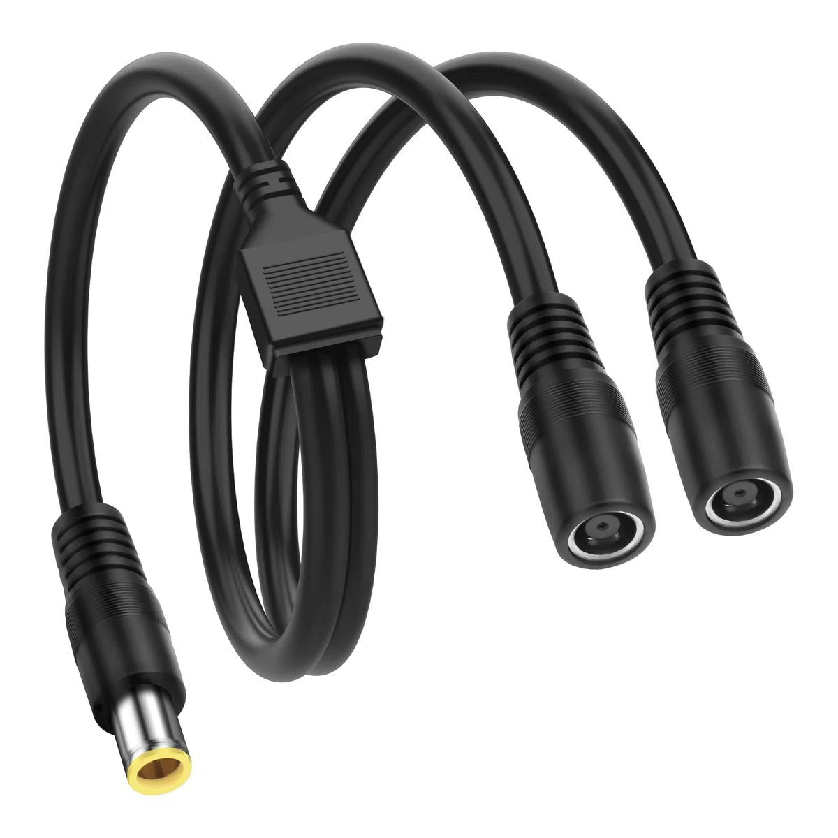 XMSJSIY DC7.9x0.9mm 8mm Power Splitter Kabel 14AWG DC7909 1 Stecker zu 2 Buchse Y Splitter Power Verlängerungskabel für Panel, RV, tragbare Ladestation - 0.6M / 1.9FT