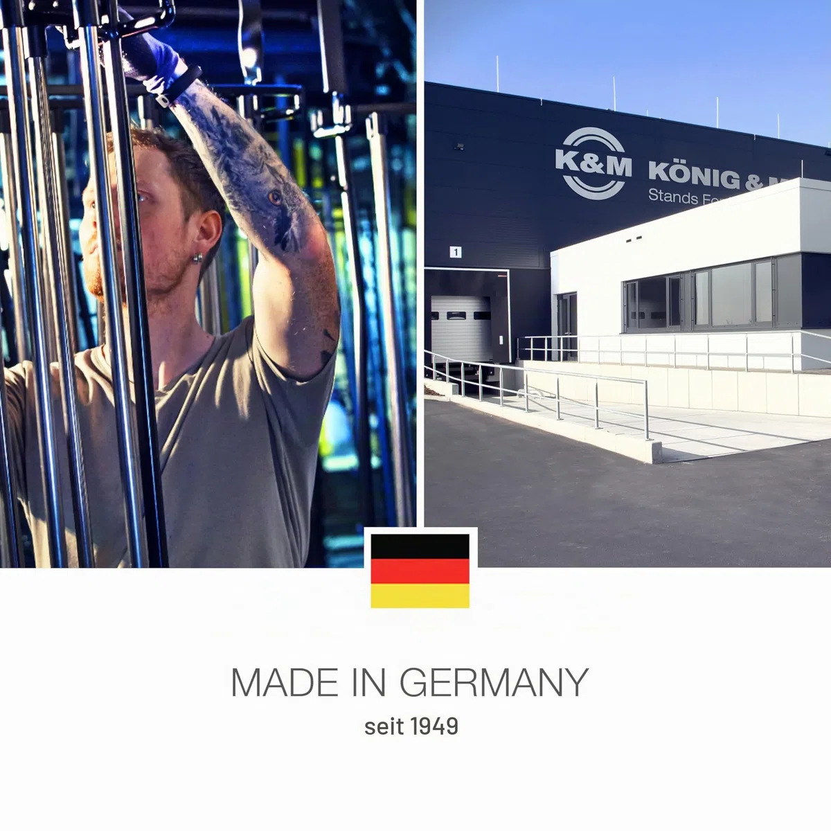 K&M 17670 Gitarrenständer Memphis Pro Schwarz - Höhe von 55 bis 100 cm verstellbar - patentiertes Einhängesystem, Stahl