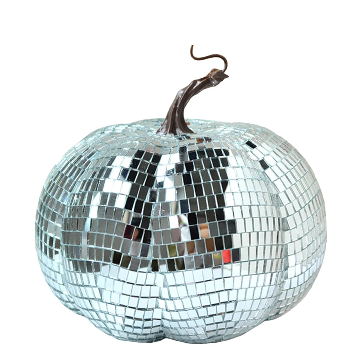 Glitzer-Disco-Kürbis, künstliche Discokugel, Kürbisform, künstliches Glitzer-Glas, Halloween-Dekoration, Partyzubehör, Herbstdekoration