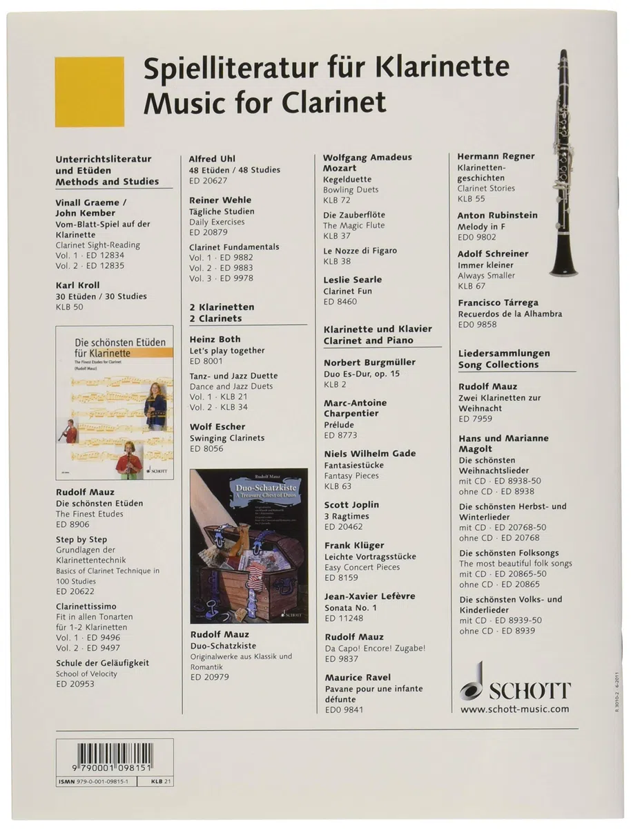 Dance and Jazz Duets: 2 clarinets and rhythm section ad libitum. Partition d'exécution.