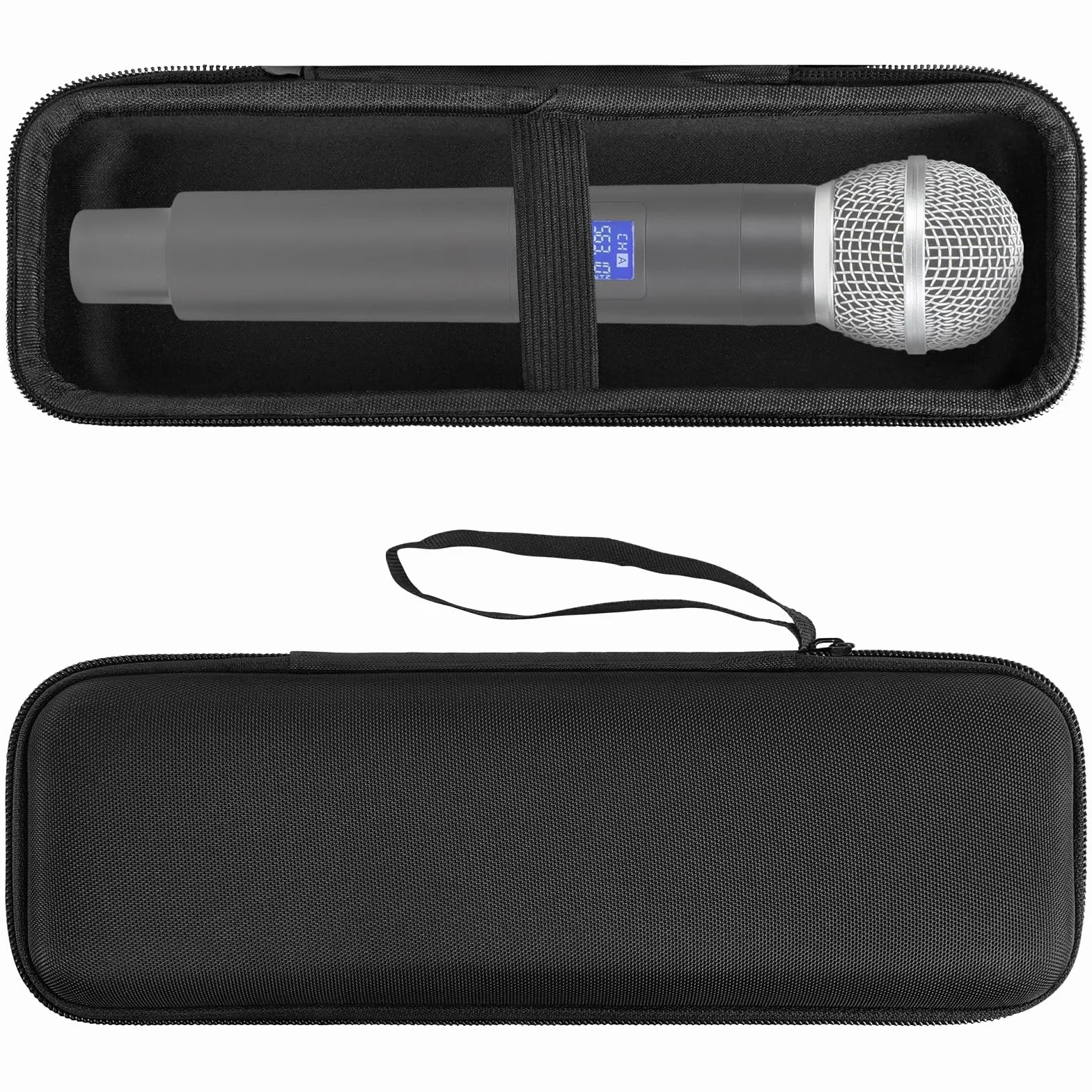 GEEKRIA für Kreative Mikrofontasche, Mikrofon-Tragetasche, Reise-Schutztasche mit Kabelaufbewahrung, kompatibel mit TONOR TW630, TW620, Dolphin MCX10, MCX20, Gemini Sound GMU-M100 (Schwarz)