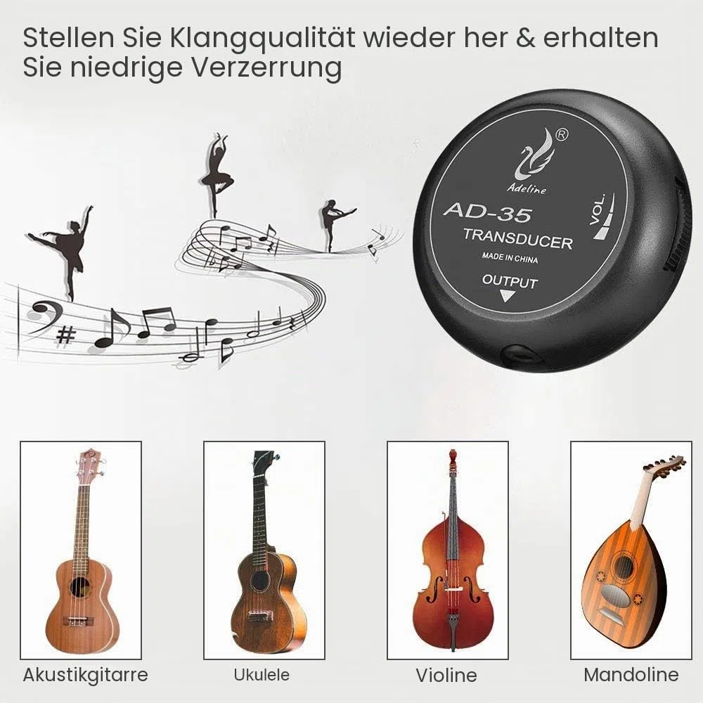 OTraki PiezoTonabnehmer Mini Piezo Pickup Kontakt Mikrofon Transducer mit 6,35mm Ausgangstecker für Gitarre Violine Banjo Mandoline