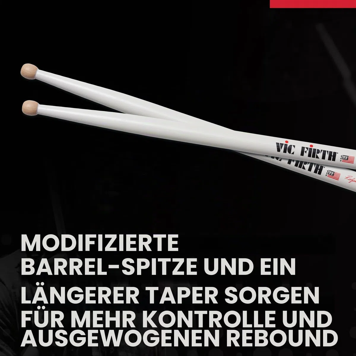 VIC FIRTH RH Drum-Stick "5A American Classic-Serie, Hickory,Wood-Tip"