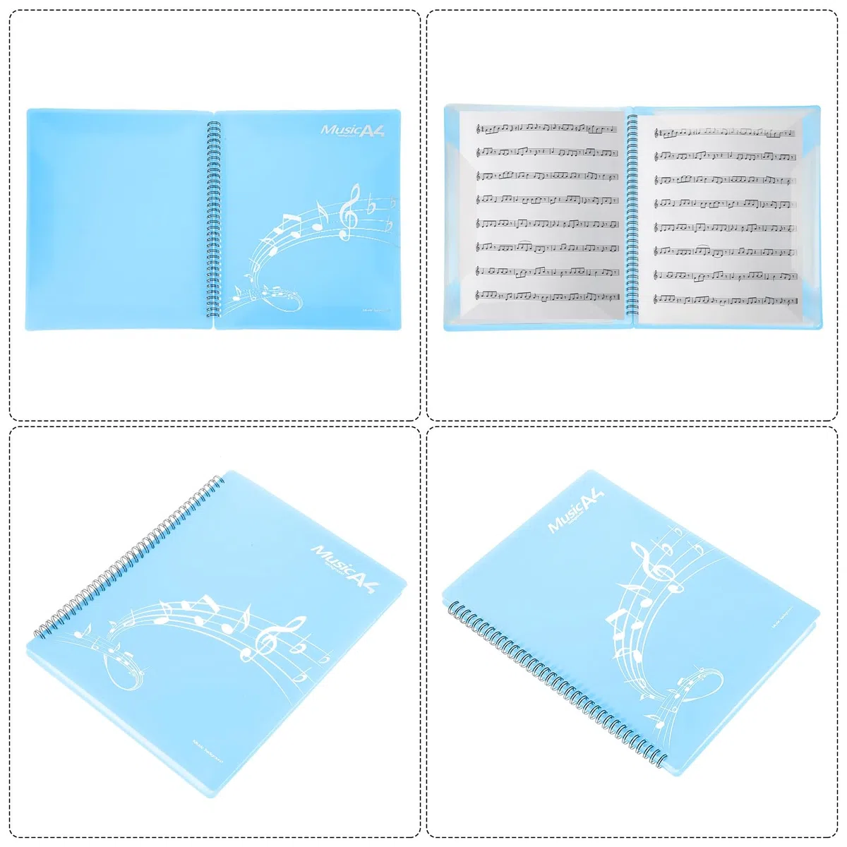 QUARKZMAN Notenordner Mit 20 Fächern 40 Seiten Spiralbindung Organizer Letter Größe 8.5 x 11 Papier A4 Dokumenten Aufbewahrungstasche (Blau)