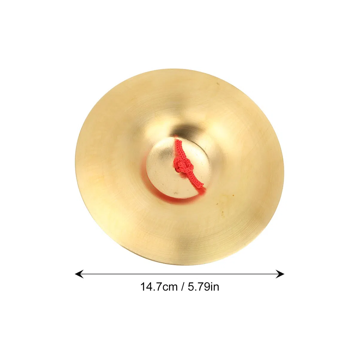 1 Pair Hand Cymbals, 14.7cm/5.79in Mini Marching Cymbals Each with Red Lanyard, Brass Percussion Instrument for Performance Party Beginner Players