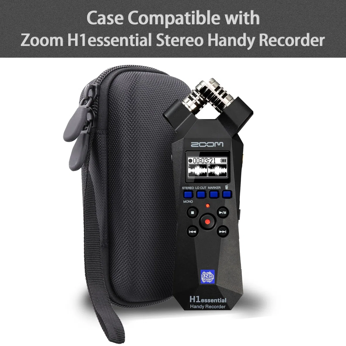 co2CREA Hart Reise Schutz Hülle Etui Tasche für Zoom H1essential 32-Bit Handy Recorder, Nur Hülle