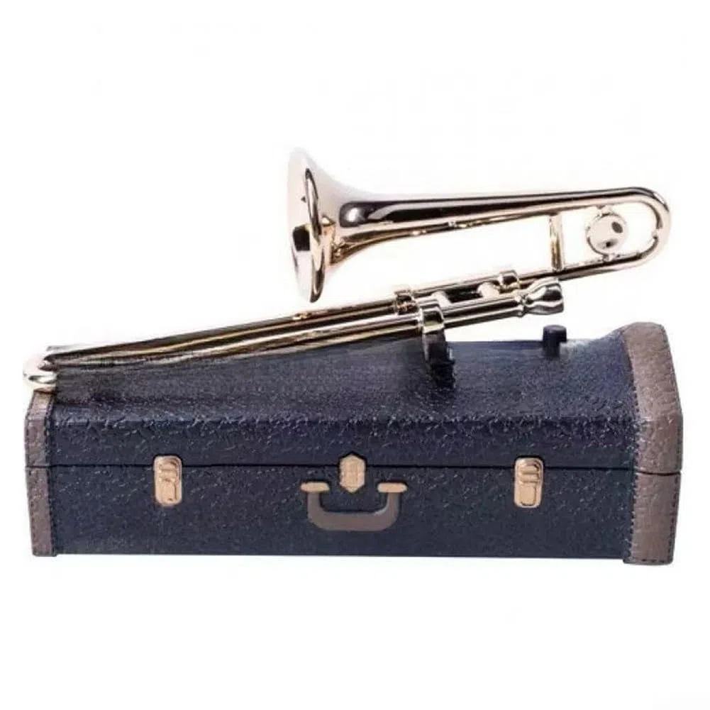 Sad Posaune Spieluhr Neuheit Geschenke Handgefertigte Kunststoff Posaune geformt Musikdekoration für Geburtstag Hochzeit Jahrestag 10 cm (A)