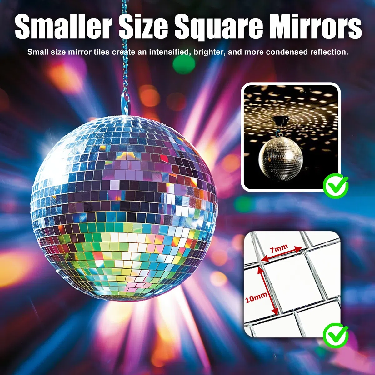 Spiegel-Discokugel 20cm Spiegelkugeln Disco Kugel für Party DJ Club