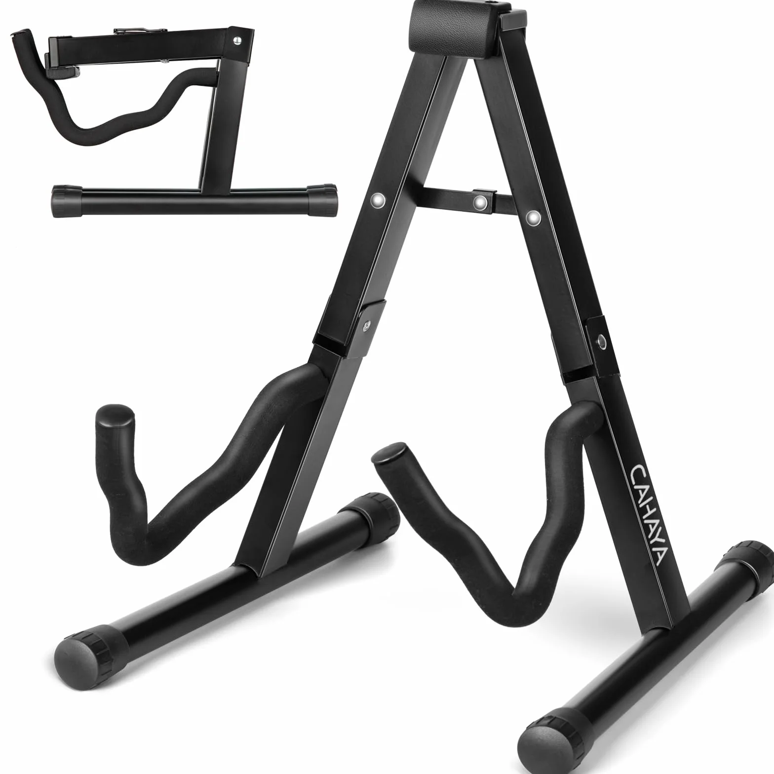 CAHAYA Gitarrenständer A-Frame Faltbar Stabil: Universeller Gitarrenhalter aus Metall Rutschfest Tragbar für Akustikgitarre E-Gitarre Bass Ukulele Platzsparend CY0251