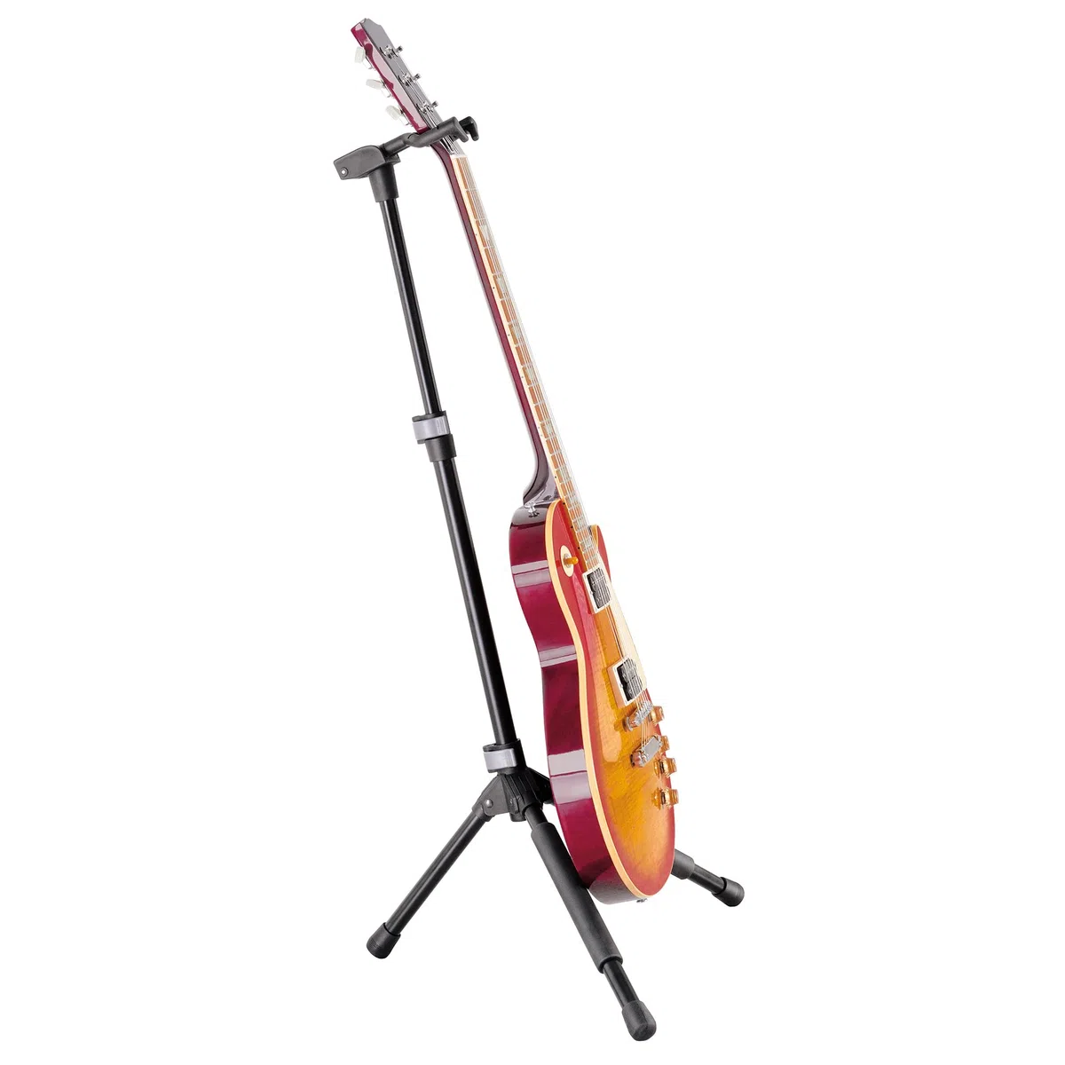 K&M 17670 Gitarrenständer Memphis Pro Schwarz - Höhe von 55 bis 100 cm verstellbar - patentiertes Einhängesystem, Stahl