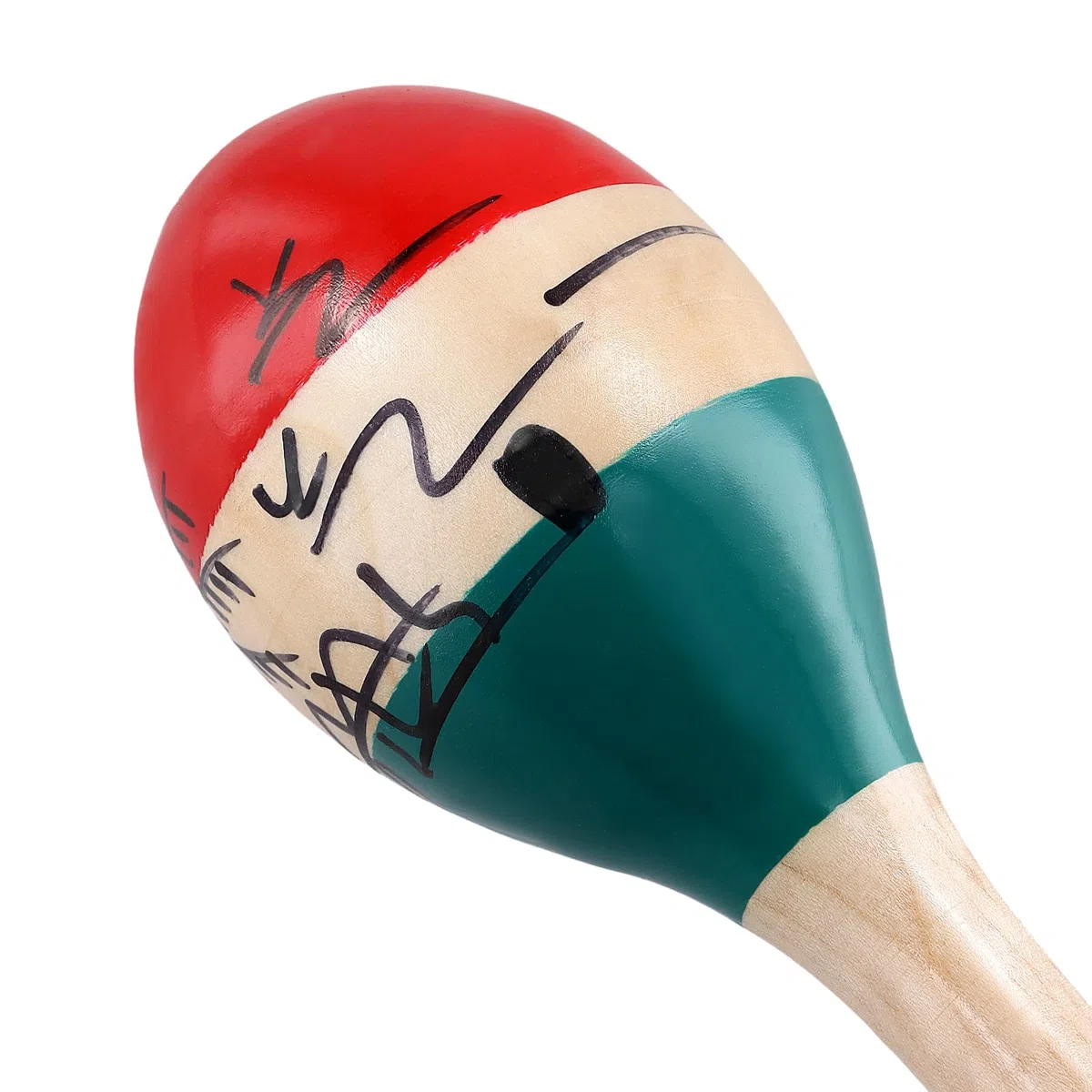 2 Paar Holz Maracas, Handbemalt Naturholz Maracas Percussion für Party, Schule, Aufführungen