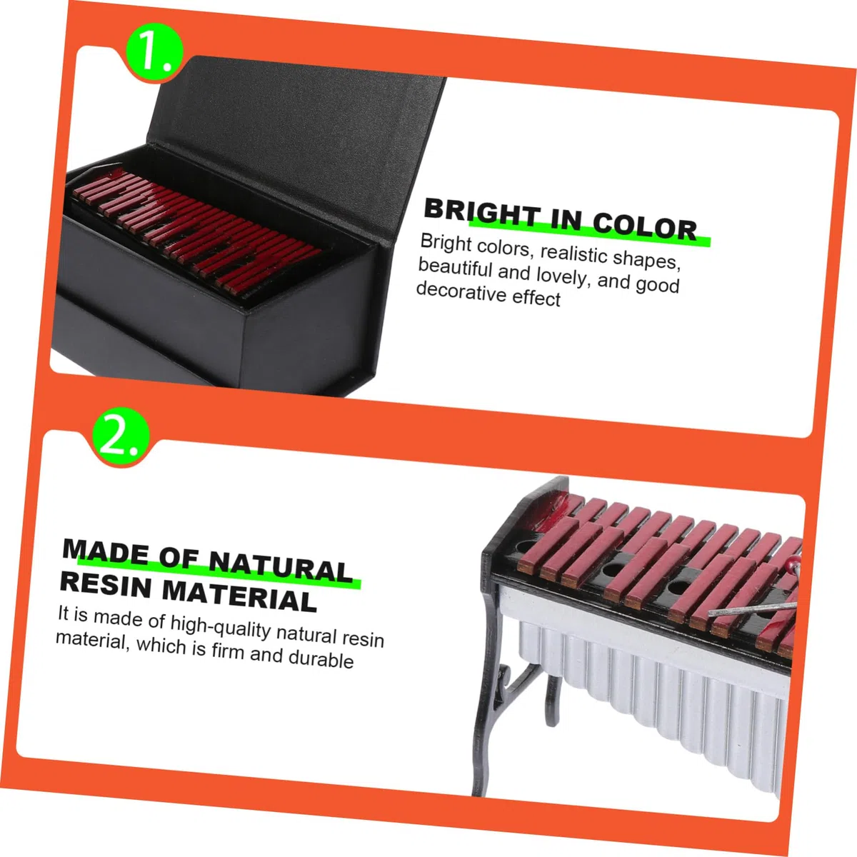 1satz Mini Marimba Modell Aus Dekorativer Miniatur-musikinstrument Für Projekte Und Hausdekoration Für Puppenhäuser Und Mikrolandschaften Inkl Schwarzem Klavierkasten