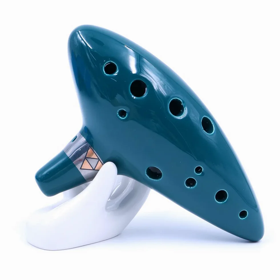 Alnicov Ocarina,12-Loch Alto C Ocarina mit Schnelleinstiegsständer und Schutztasche,Grün