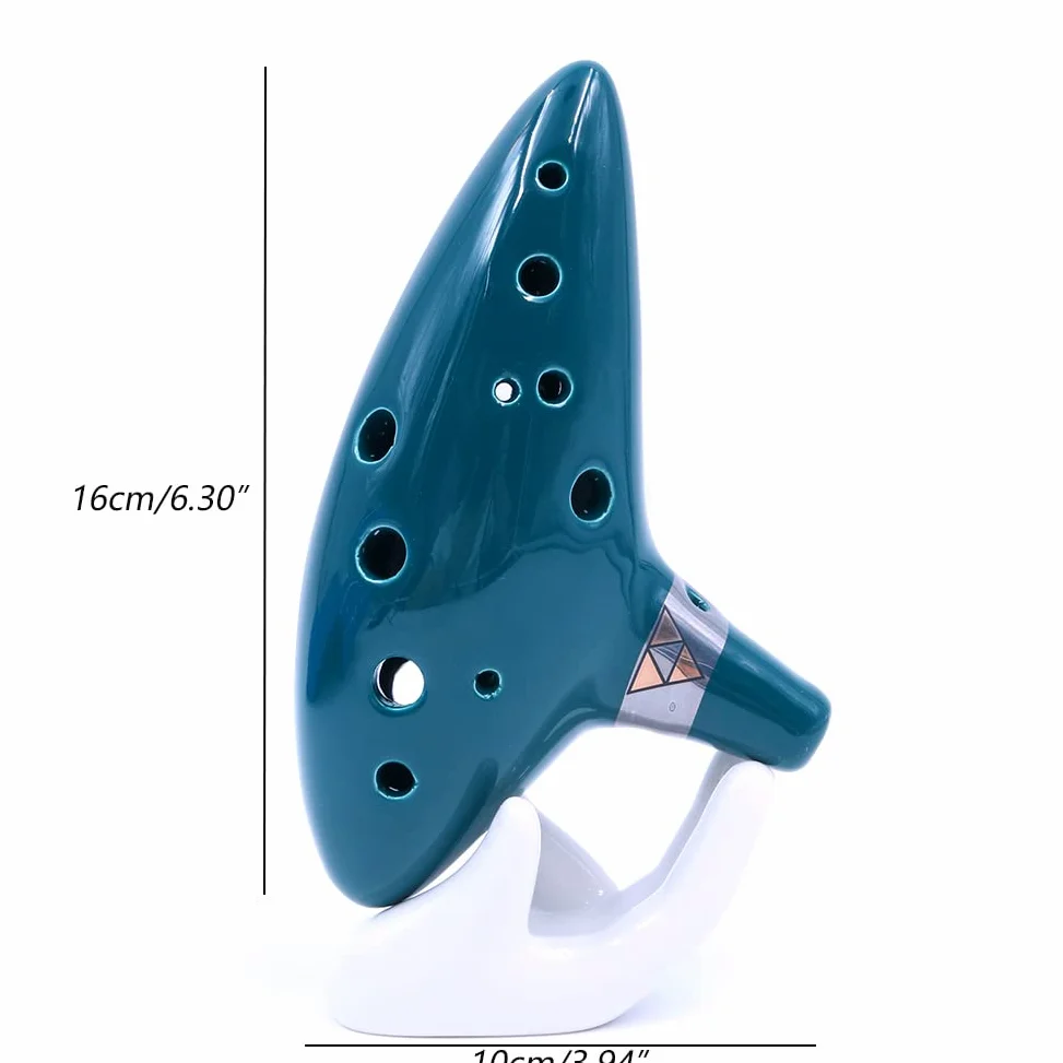 Alnicov Ocarina,12-Loch Alto C Ocarina mit Schnelleinstiegsständer und Schutztasche,Grün