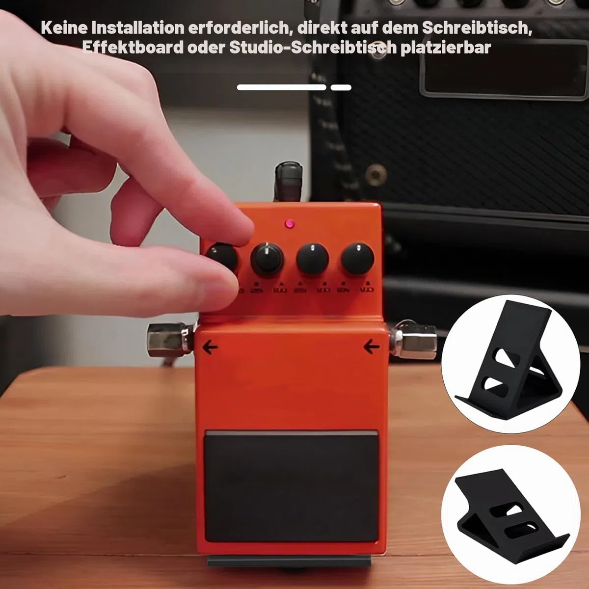 Gitarren-Pedalboard-Halter, 2 Stück, kleiner Verstärker, Gitarren-Pedalboard-Halter für 30 Grad und 60 Grad, Mini-Effekt-Organizer, Ständer für Heimstudios, Desktops und Übungsräume