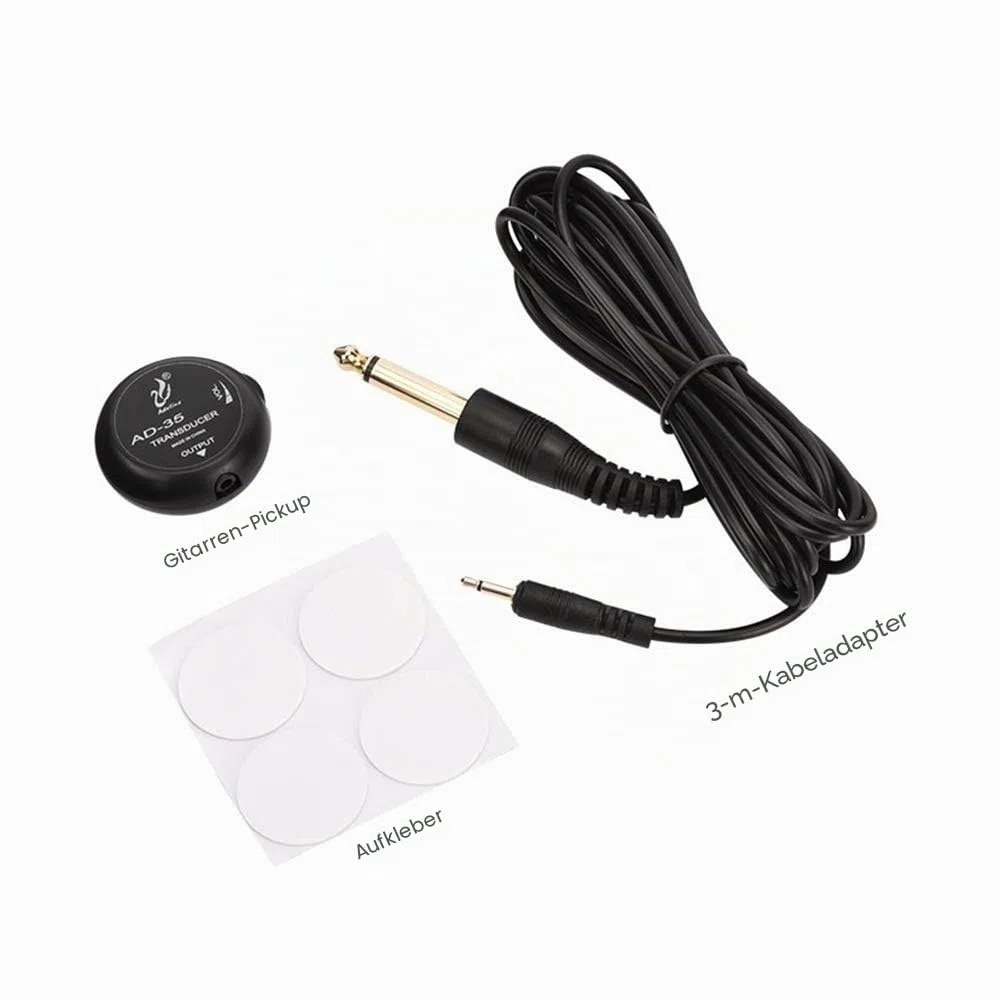 OTraki PiezoTonabnehmer Mini Piezo Pickup Kontakt Mikrofon Transducer mit 6,35mm Ausgangstecker für Gitarre Violine Banjo Mandoline