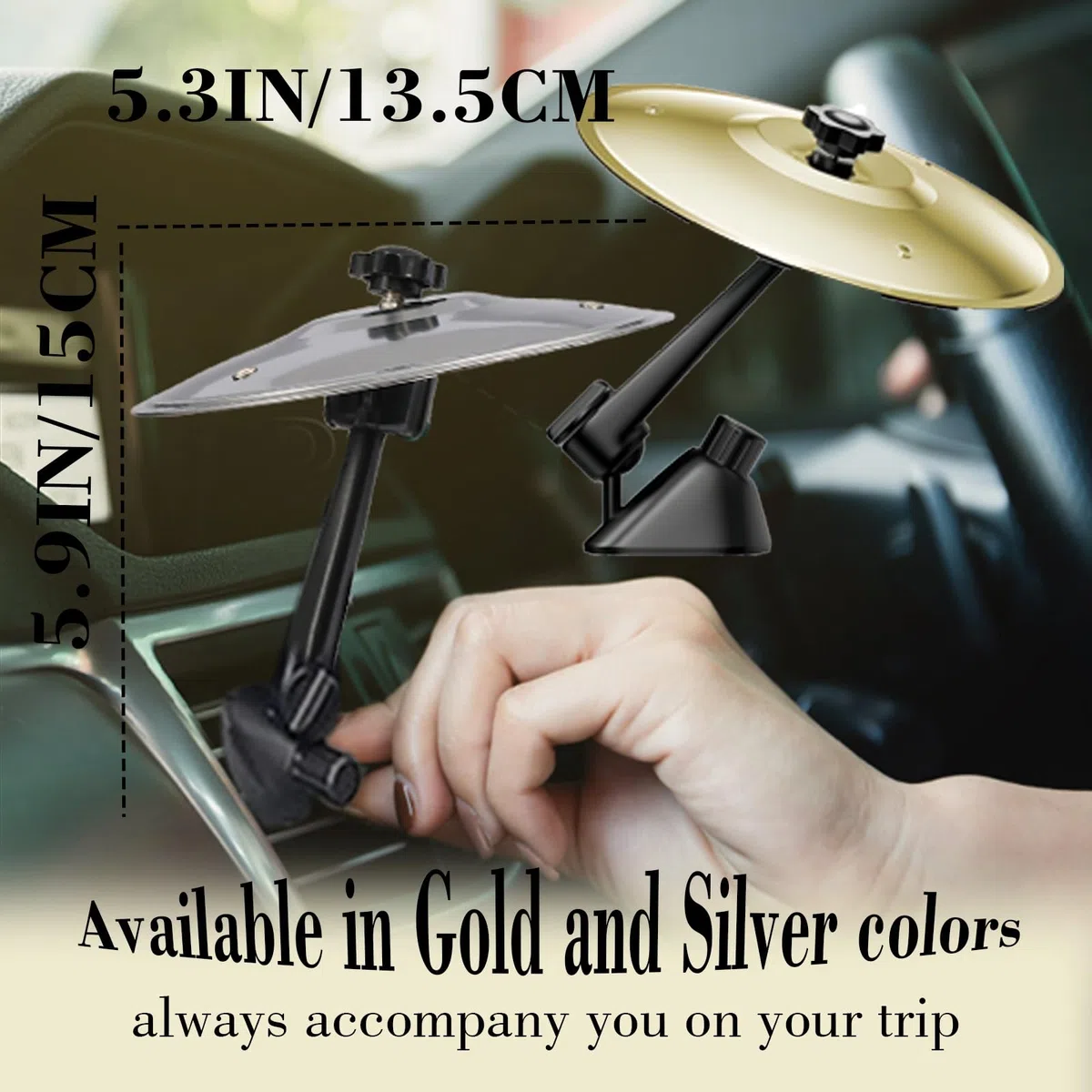 2025 Neues Auto Becken Air Vent Crash Dash Board Beckentrommel Symbol Armaturenbrett Trommeln Mini Mount Drumming Music Mounted Tiny Clip Attachment Set Attaches Small Stand Splash Instrument Drumset
