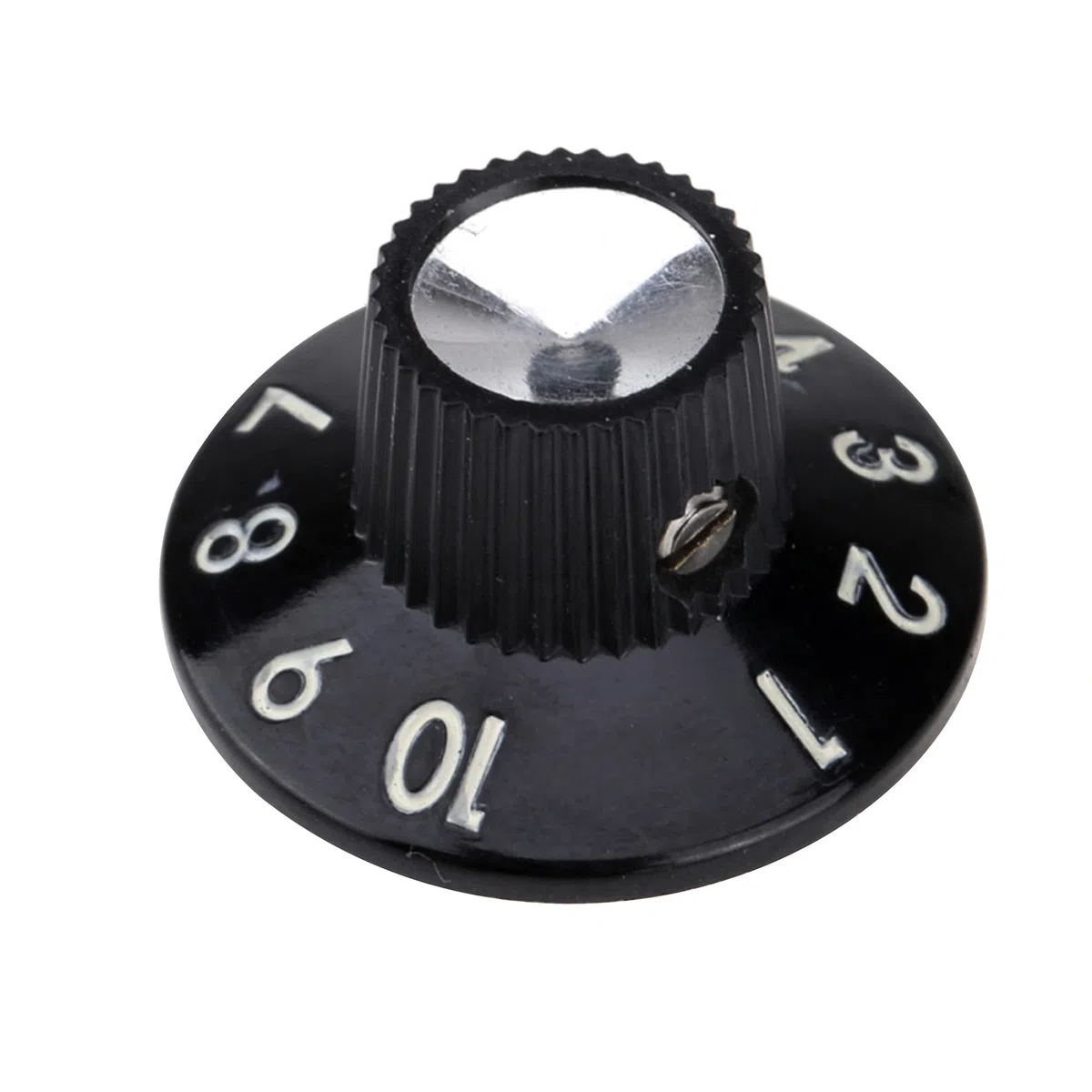 Musiclily Pro Imperial Zoll Größe Gitarren Verstärker Effektpedal Knöpfe Skirted Knobs,Schwarz (6er Set)