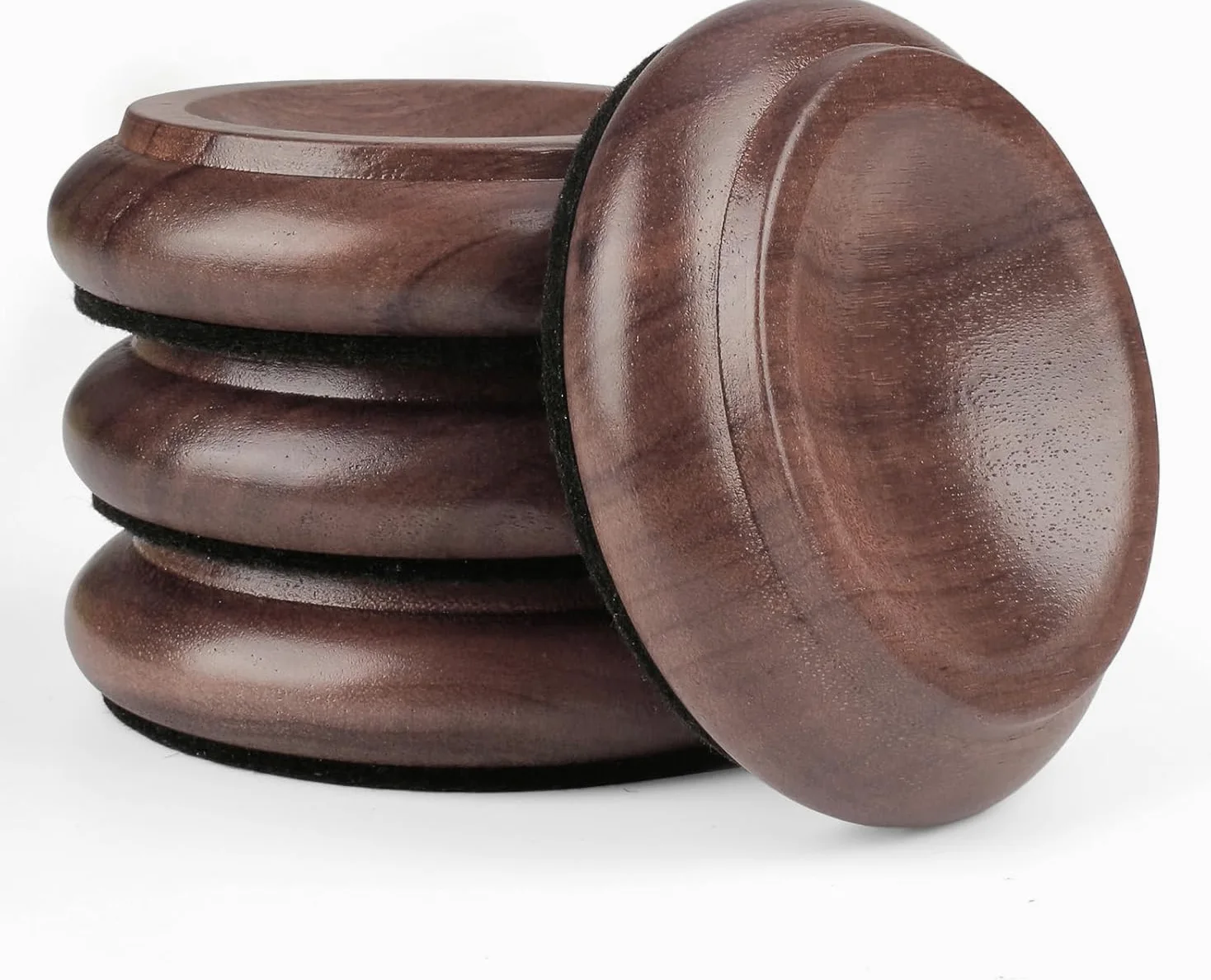 Klavierrollen-Becher, Möbelpolster, aufrechte Klavierrollen, Holzuntersetzer, Bodenschoner für Möbel, Bodenschoner (Walnut)