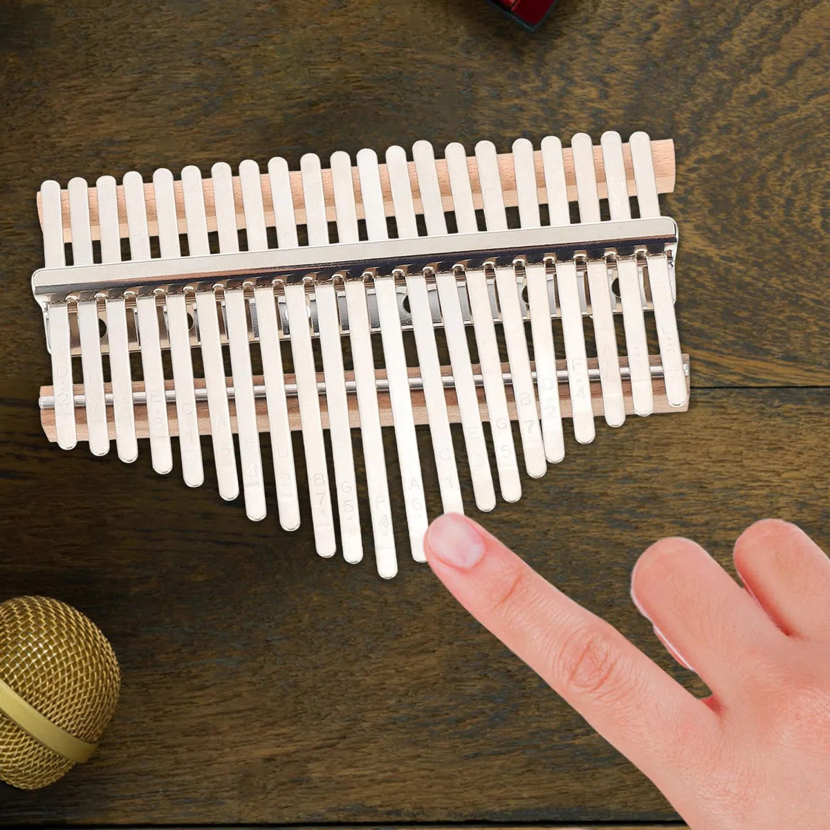 21 töniges Kalimba Zubehörset Selbstgemacht Daumenklavier Bausatz mit Holztasten und Kalimbabrücke für Musikinstrumente